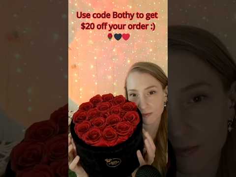 ASMR | Relaxing Forever Rose Triggers 🌹Code: Bothy ❤️🖤❤️ #asmrshorts #asmrroseforever #asmrrelaxing