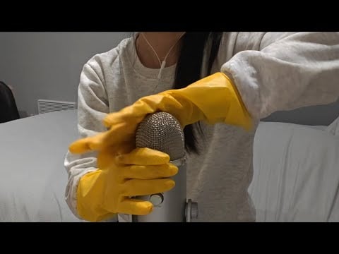 ASMR Mic Gripping + Quick Shakes w/ Rubber Gloves (lmk if this is better than bare hands)