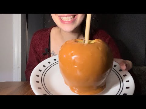 HONEYCRISP CARAMEL APPLE ASMR *INTENSE EATING SOUNDS*