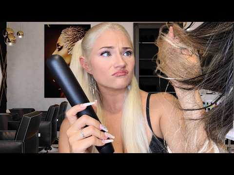 ASMR Dumb Hairstylist Accidentally Burns Your Hair Off (Salon Roleplay)