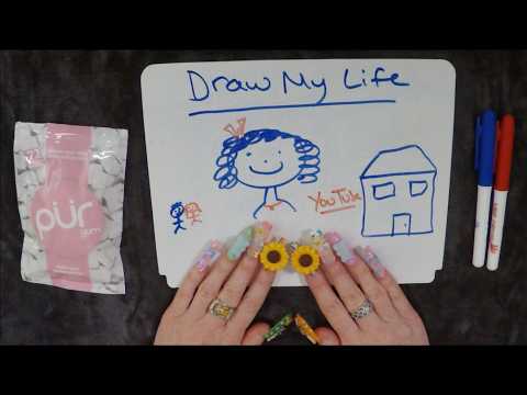 ASMR Gum Chewing Draw My Life on Dry Erase Board | Whispered Storytime