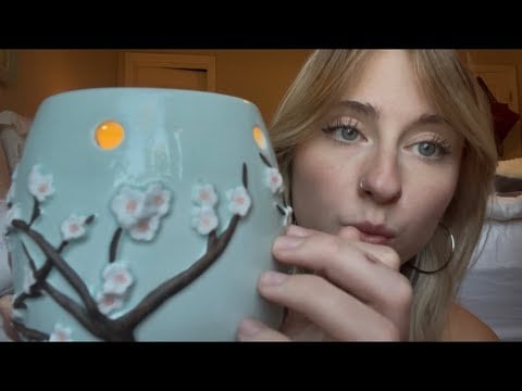 asmr tapping & tracing, mouth sounds, and whispering 🌸