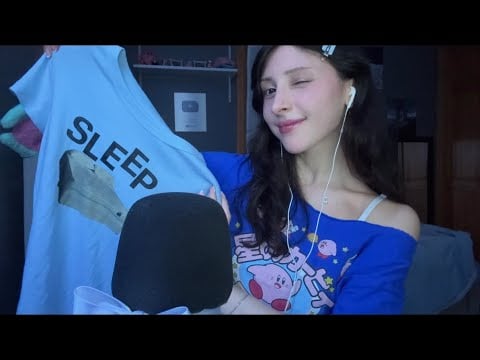 ASMR Showing You My Graphic Tees [will make u sleepy]🌀fabric triggers & whispers