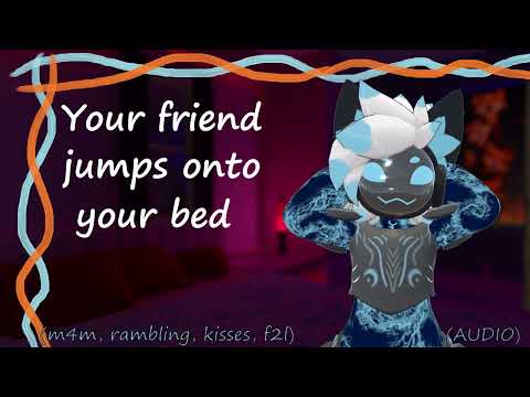 [Furry ASMR] Your friend jumps onto your bed [m4m, rambling, kisses, f2l]