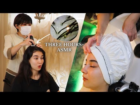 World's Best THREE HOURS ASMR Compilation of Japanese Head Bath (Soft Spoken)