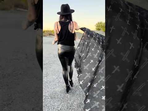 Walking in my favorite leather leggings 😍