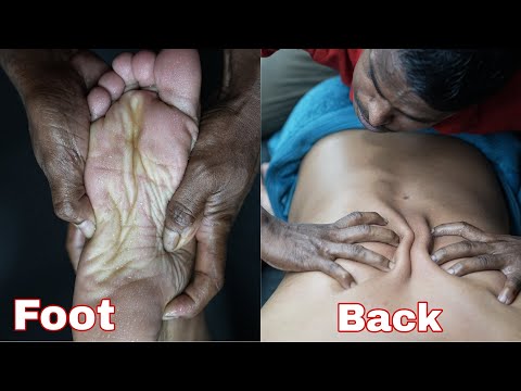 Deep Tissue ASMR Foot Massage & Back Body Massage By Strong Wrist Barber | ASMR Pain Relief Therapy