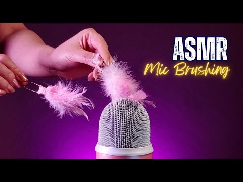 Mic Brushing ASMR with Pink Feathers (No Talking)