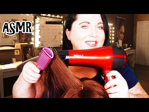 ASMR Blow Dry Roleplay (Real Hair, Hair Dryer, Hair Brushing, Hair Play, Personal Attention)