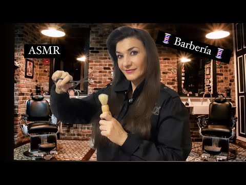 ASMR BARBERIA NOCTURNA ROLE PLAY/ TE CORTO Y TE ASEO LA BARBA EN ESPAÑOL