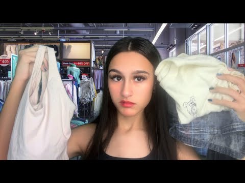 ASMR| Kinda rude worker scans your items at a clothes store..￼