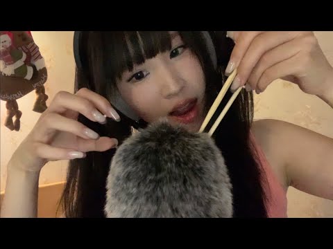 ASMR bugs searching & scalp scratching with fingers, tweezer, chopsticks | no talking