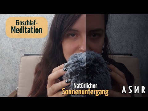 Einschlafmeditation bei Sonnenuntergang ☀️ | Black Screen Flüster Meditation | ASMR close up whisper