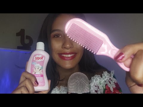 ASMR MÃE ARRUMANDO VOCÊ PARA ESCOLA ✏️🧴