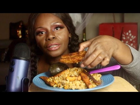 Stir Fry Chicken Strips And Steam Rice ASMR Eating Sounds