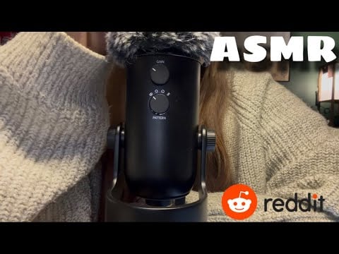 ASMR || Up Close Whispering & Mic Brushing (Reddit Reading)