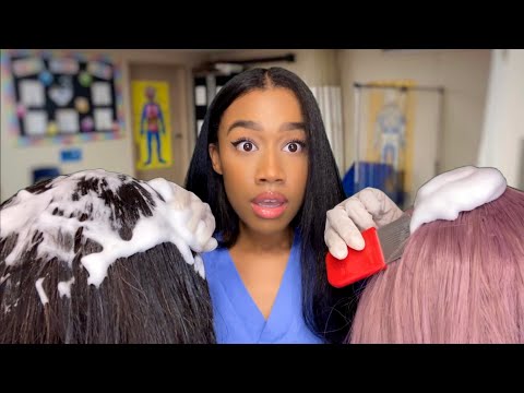 ASMR School Nurse Lice Check Role-play The Whole School Is Infested! 🪲🔦 Lice Check Removal ASMR