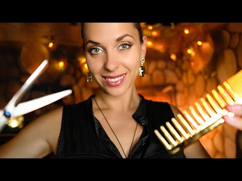 ASMR 3h Sleep Inducing Haircut with Cozy Fireplace  🔥 Massage, Brushing, ROLEPLAY for sleep