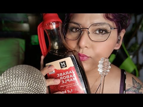 ASMR comiendo Jarabe de Maple 🍁 con cuchara de cristal 