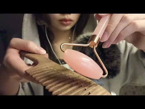 Anticipatory ASMR | Mic Scratching | Face Roller & Comb (visual)| Tapping 