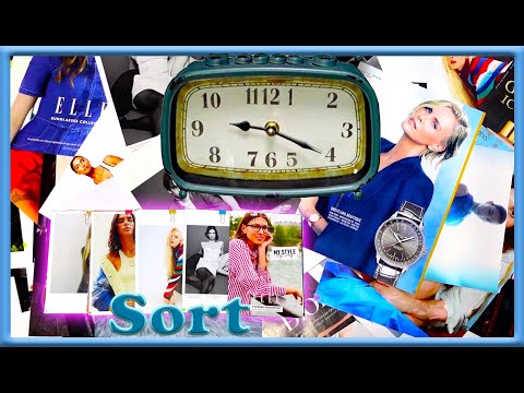 ASMR | Sorting Magazine Pages & Clock Ticking | Paper Sounds | No Talking