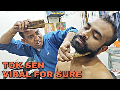 Tok Sen asmr massage therapy For neck pain relief | Loud cracking by asim barber