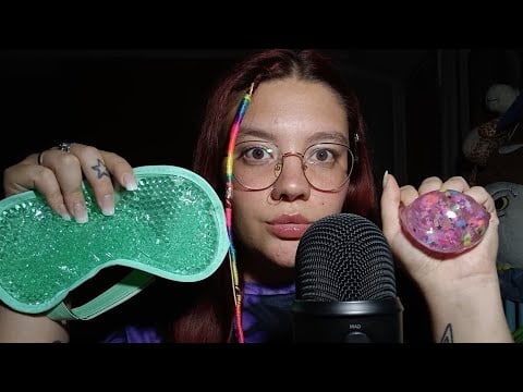 NEW STRESS BALL & GEL BEAD EYE MASK (Tapping e Plastic Sounds) 😴💜 | ASMR ITA