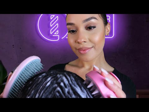 ASMR Relaxing Shampoo Wash & Massage on Afro hair 🫧 Hair Salon Roleplay For Sleep | Real Hairplay