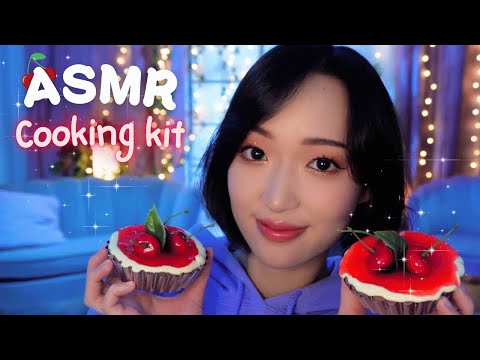 ASMR COOKING KIT 🍒 On prépare une tarte aux cerises avec... du SLIME 👩🏼‍🍳✨