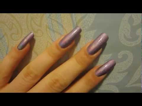 Long Natural Nails (with holographic polish) - dani 89 (video 10)