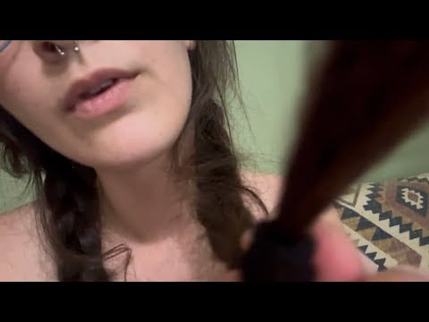 cozy + slightly weird lofi asmr - brushing your face with my braids