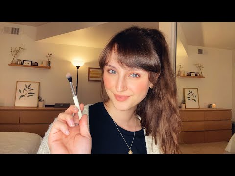 Lofi ASMR ~ Doing Your Makeup (gum chewing, mouth sounds, tongue clicking, personal attention)