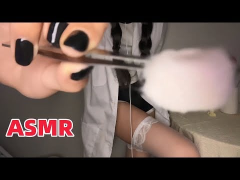 [ASMR for Sleep Aid] A beautiful doctor gently gave me an injection 💉 Fever Care. white stockings.