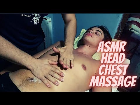 ASMR BURAK RELAXING MASSAGE FOR TURKISH GUY - Asmr chest,abdominal,shoulder,head,face massage