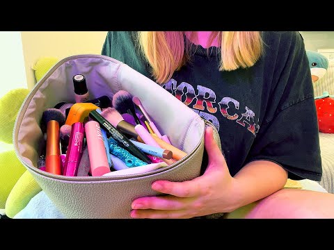 ASMR Makeup Bag Organising (Lo-Fi, Whispered Rummaging)