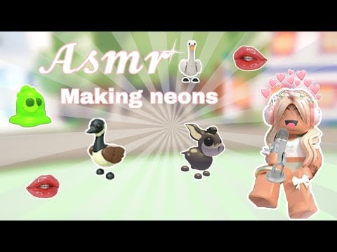 ASMR mouth sounds || Making neons in adopt me ROBLOX💗🌺