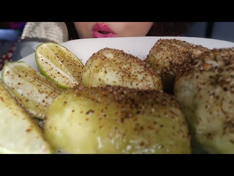 ASMR Comiendo Tunas con Tajín, limón 🍋 y sal 🧂