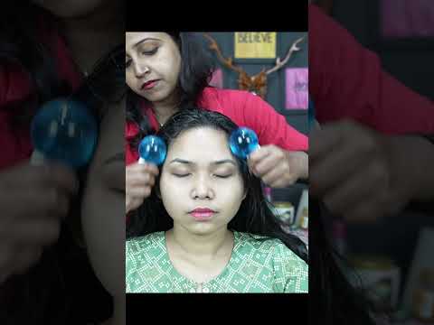 She Getting 1st Time Head Massage With Pure ASMR Vibes #shorts #headmassage #indiangirl