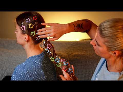 ASMR Girl Behind You in Class Plays With Your Hair 🎀 Hair Braiding & Hair Clips (No Talking)