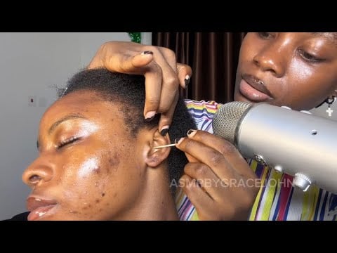 ASMR ✨DEEP EAR CLEANING PIMPLE NITPICKING, EAR EATING WHISPERING FOR INSTANT SLEEP, SPIT PAINTING