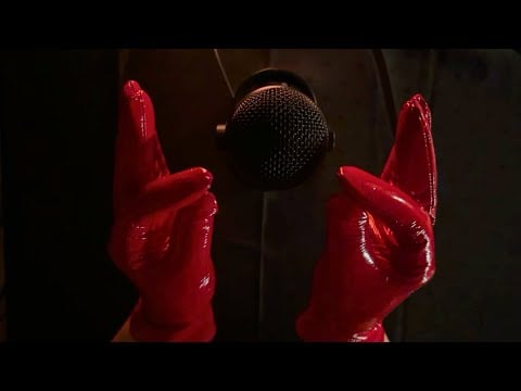 Slow Glossy Red Leather Gloves ASMR | Deep Crinkles & Intimate Sounds