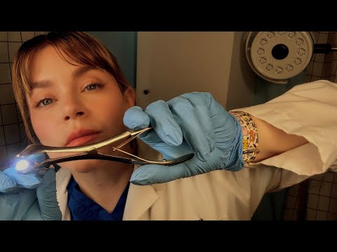 ASMR Ear Exam & Ear Cleaning | No Mic Scratching (But see desc)