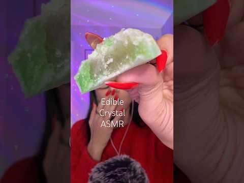 Part 2 of the edible crystal challenge 🤍 Merry Christmas Eve! #asmr #asmrforsleep #relax