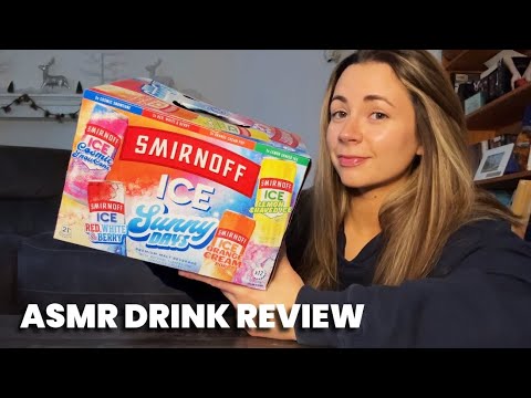 ASMR | Smirnoff Ice Drink Review 🍓🧊🍋