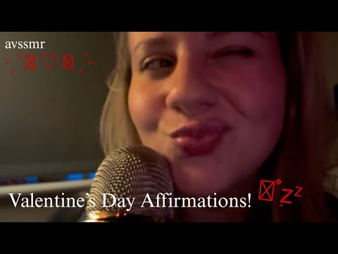 asmr positive & healing affirmations for v-day ❤️ (guided meditation, mic scratching/brushing)