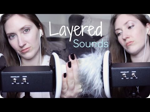 ASMR 3Dio Layered Ear Massage & Fluffy Mic Brushing Sounds (NO TALKING) Trigger Assortment