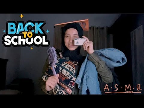POV: It’s Your First Day Of School🚌|ASMR Backpack check, costume scratching, teeth brushing& haircut