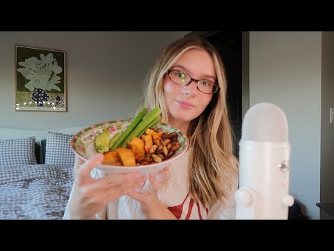 ASMR | eating a chicken sweet potato bowl 