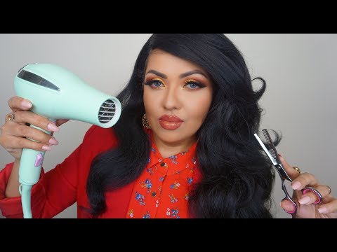 ASMR Roleplay de Cabeleireira | Sons de Liquido, Escova, Corte de Cabelo, Blue Yeti