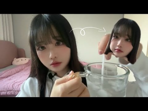 [No talking] 귀까지 시원해지는 얼음물 ASMR❄️💙 (물소리, 얼음 먹방)